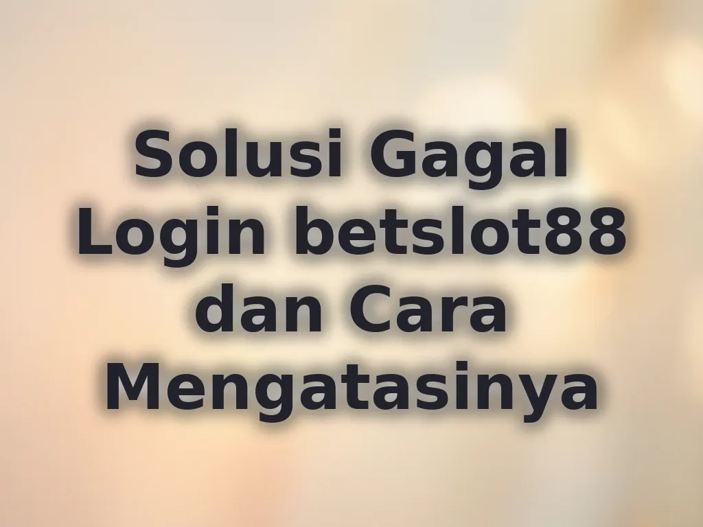 Solusi Gagal Login betslot88 dan Cara Mengatasinya